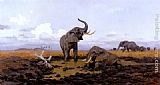 In The Twilight, Elephants by Wilhelm Kuhnert
